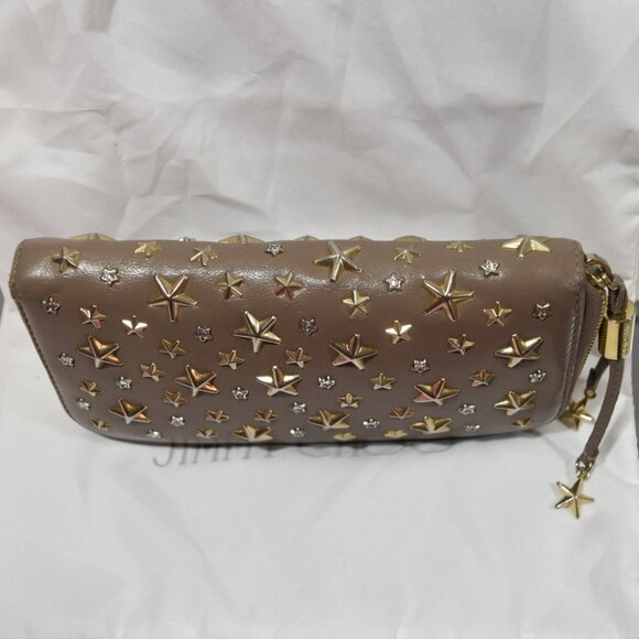 Jimmy Choo Filipa Star Stud & Crystal Continental Wallet – Taupe – Pre-Owned - Picture 7 of 12